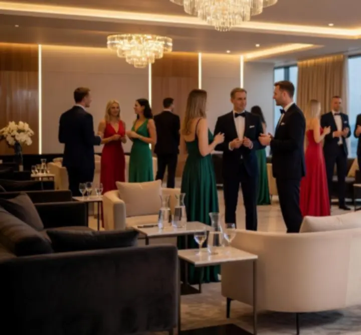 Elegancko zorganizowane wydarzenie w nowoczesnej sali