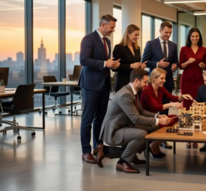 Zespół uczestniczący w profesjonalnym wieczorze firmowym organizowanym przez HET-CHEM